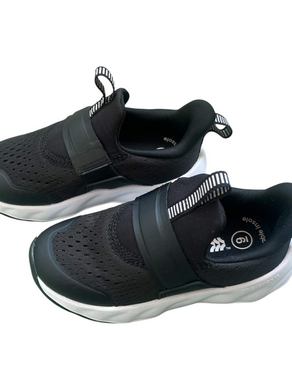 NEW All In Motion Toddler Dannie Slip-On Performance Sneakers - Black - Size 9